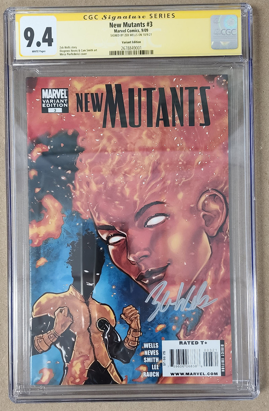 New Mutants Vol 3 #3 Cover D Signed By Zeb Wells CGC 9.4