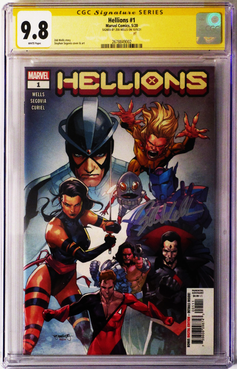 Hellions #1 Cover H Signed By Zeb Wells CGC 9.8