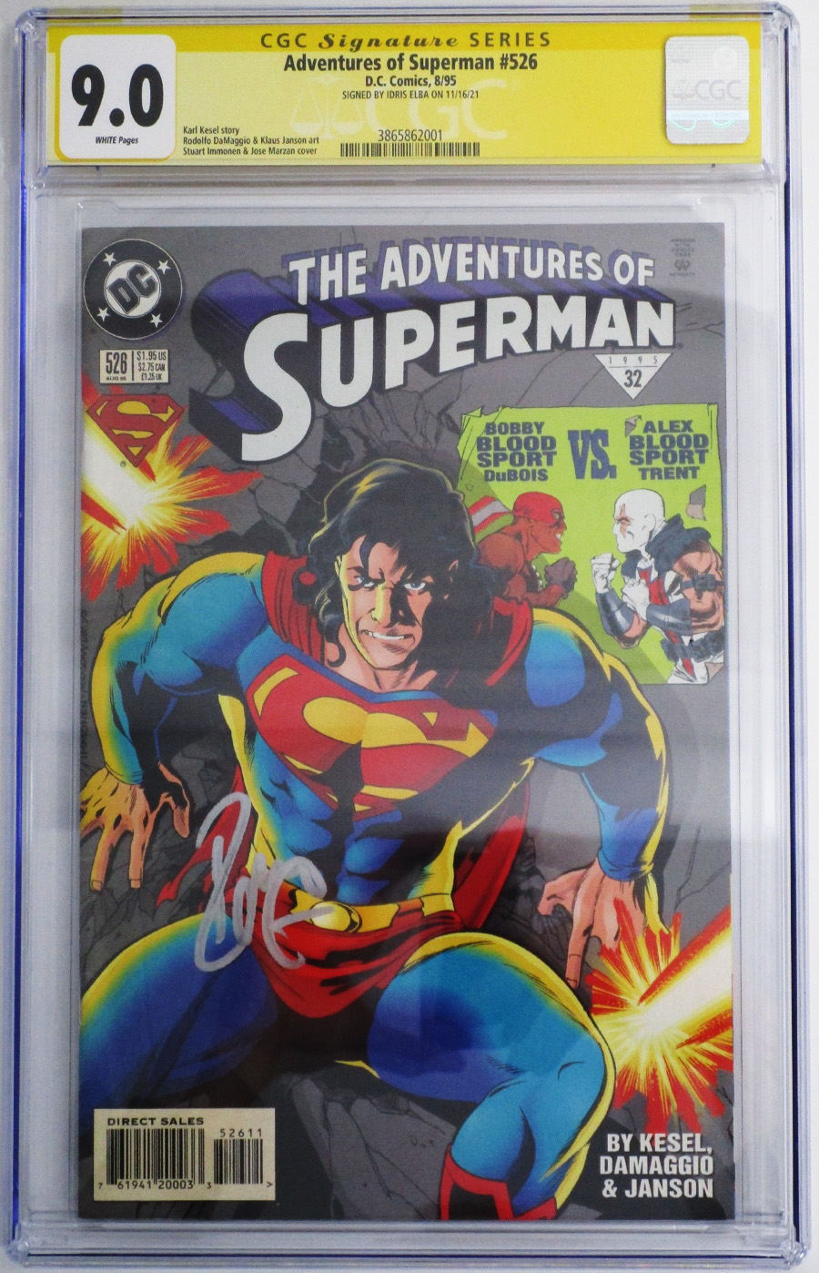 Adventures Of Superman #526 Cover C Signed By Idris Elba CGC 9