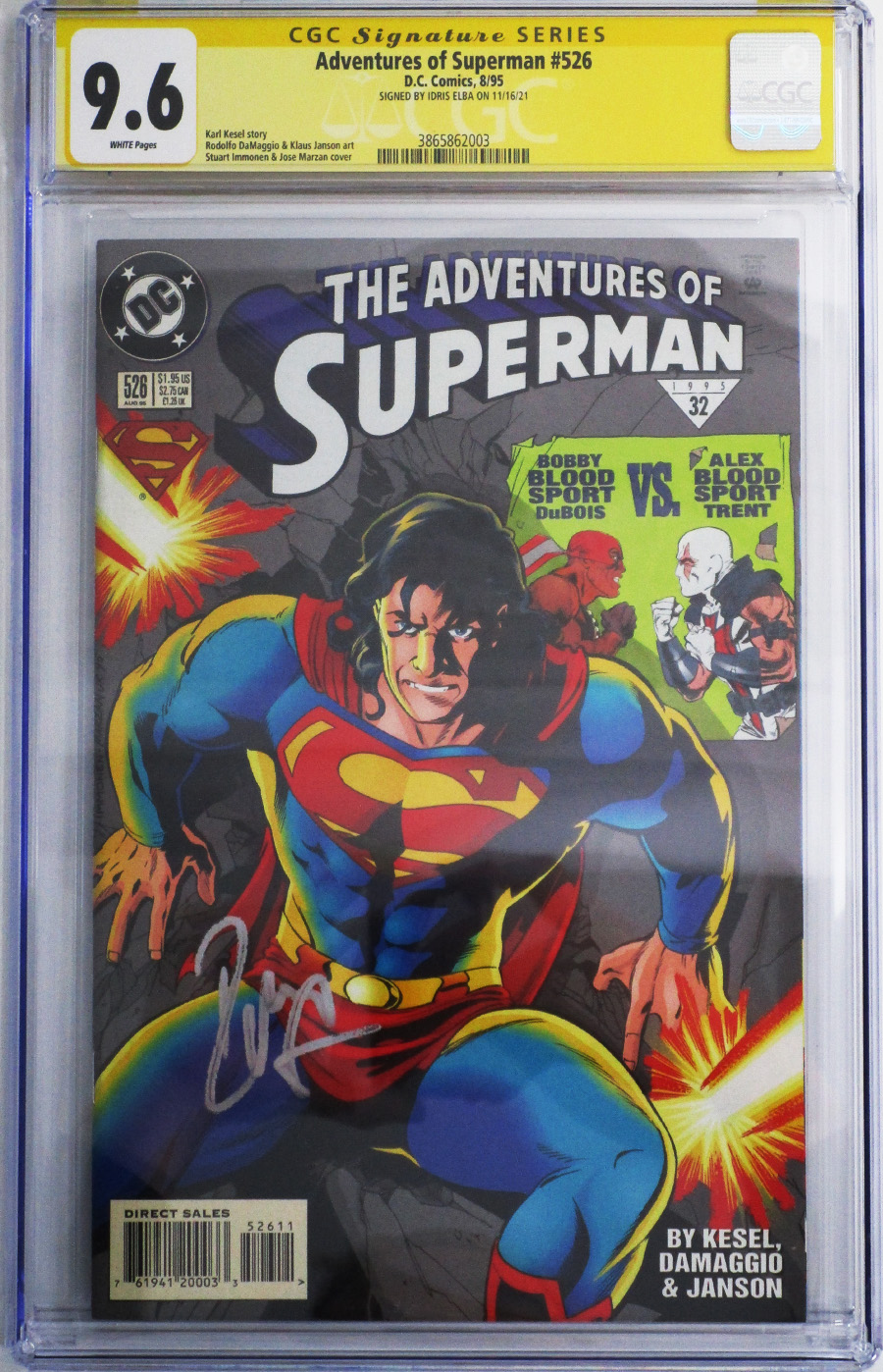 Adventures Of Superman #526 Cover D Signed By Idris Elba CGC 9.6