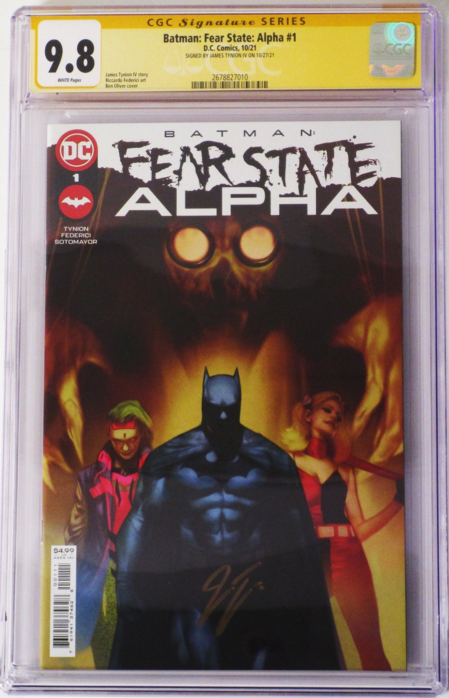 Batman Fear State Alpha #1 (One Shot) Cover F Regular Ben Oliver Cover Signed By James Tynion IV CGC 9.8