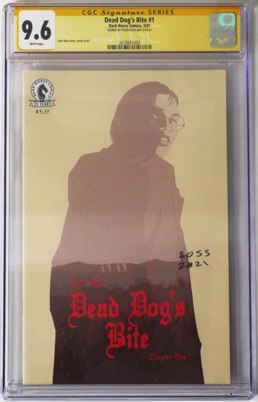 Dead Dogs Bite #1 Cover D Regular Tyler Boss Cover Signed By Tyler Boss CGC 9.6