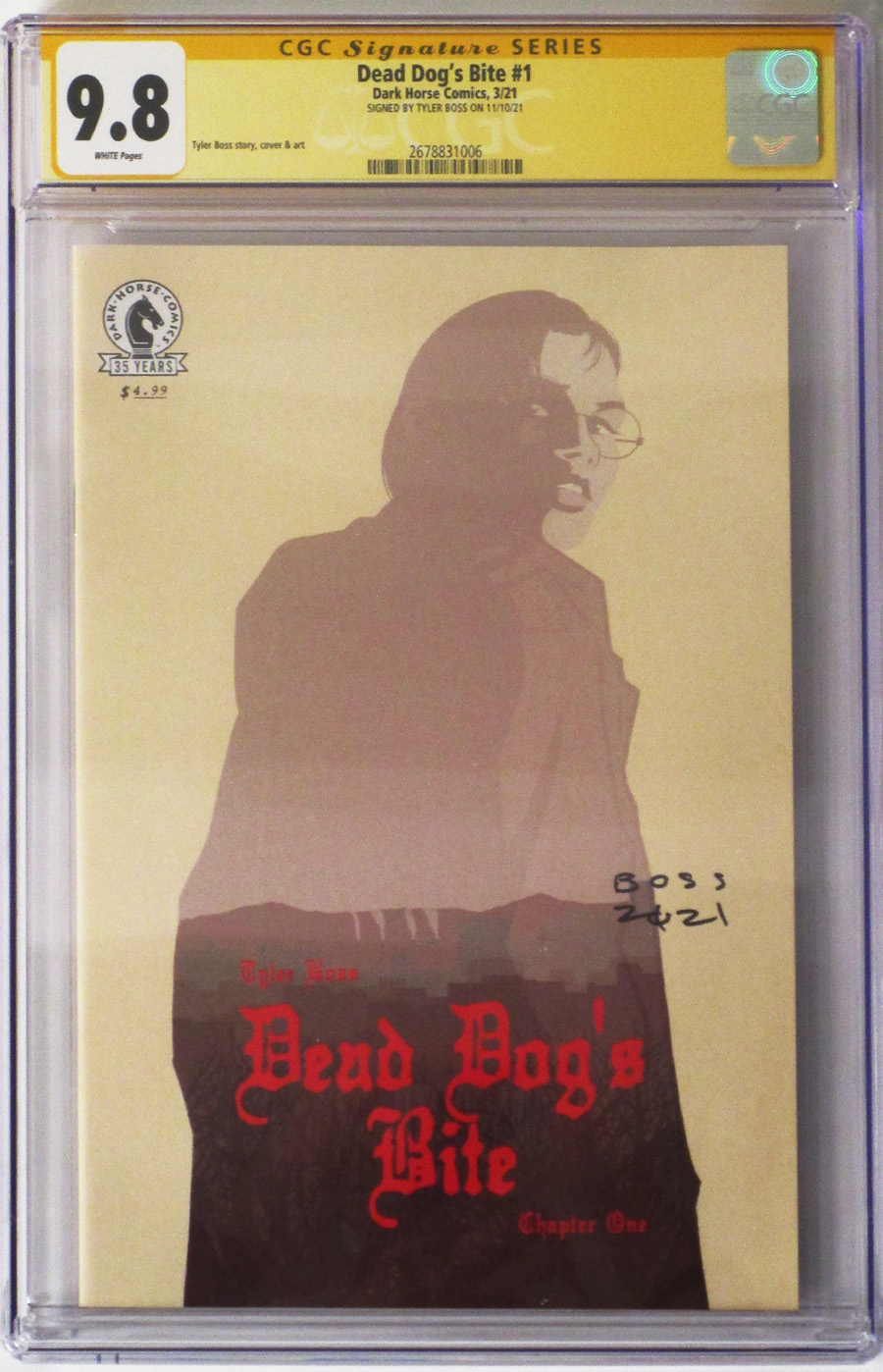 Dead Dogs Bite #1 Cover E Regular Tyler Boss Cover Signed By Tyler Boss CGC 9.8