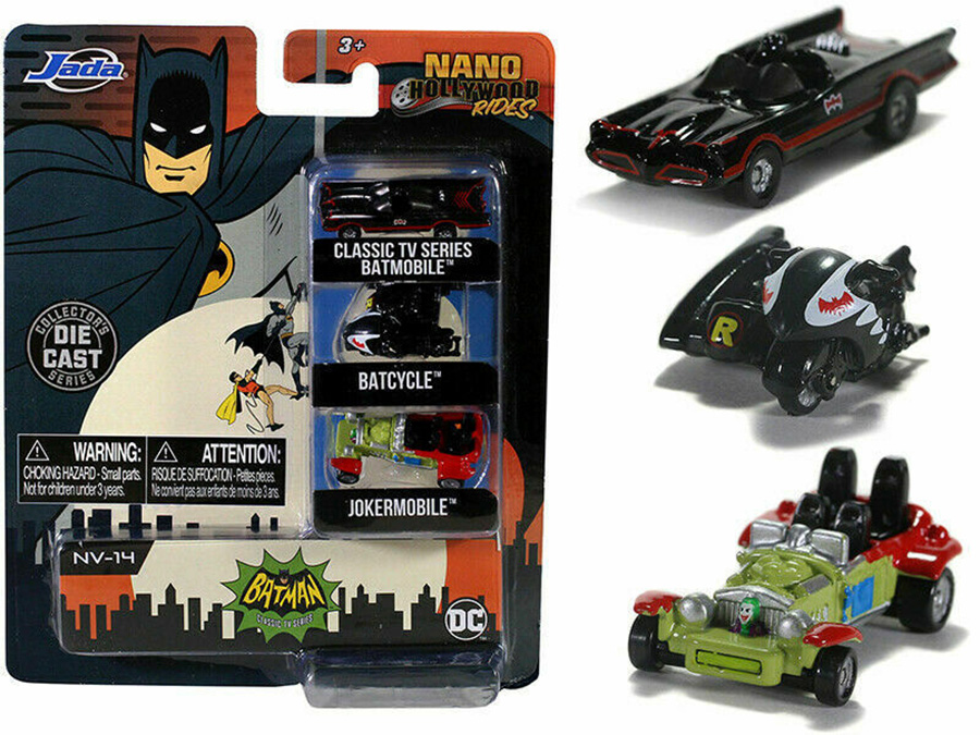 Nano Hollywood Rides Batman 1966 Classic TV Series 3-Pack Mini Figure