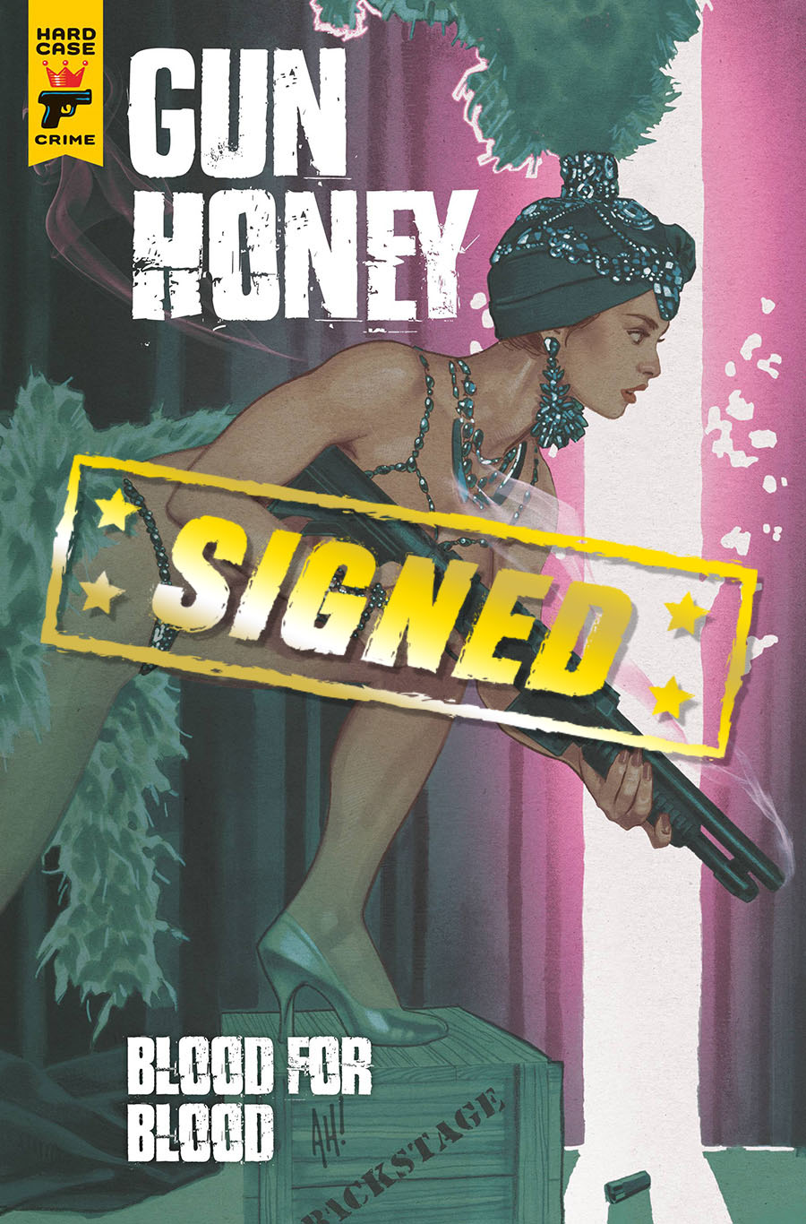 Hard Case Crime Gun Honey Blood For Blood #1 Cover L Regular Adam Hughes Cover Signed By Charles Ardai
