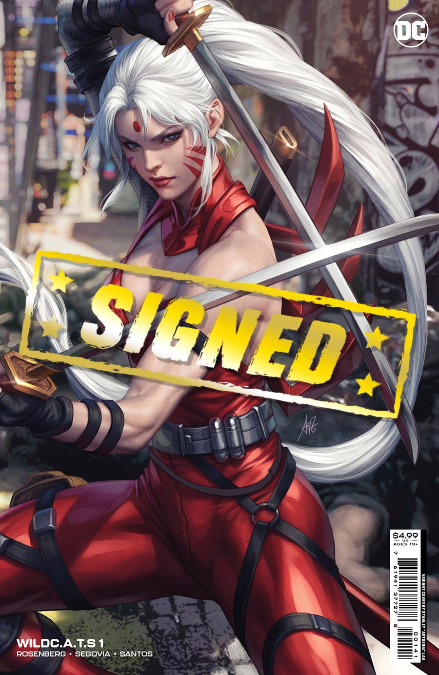 WildCATs Vol 6 #1 Cover L Variant Stanley Artgerm Lau Card Stock Cover Signed By Matthew Rosenberg