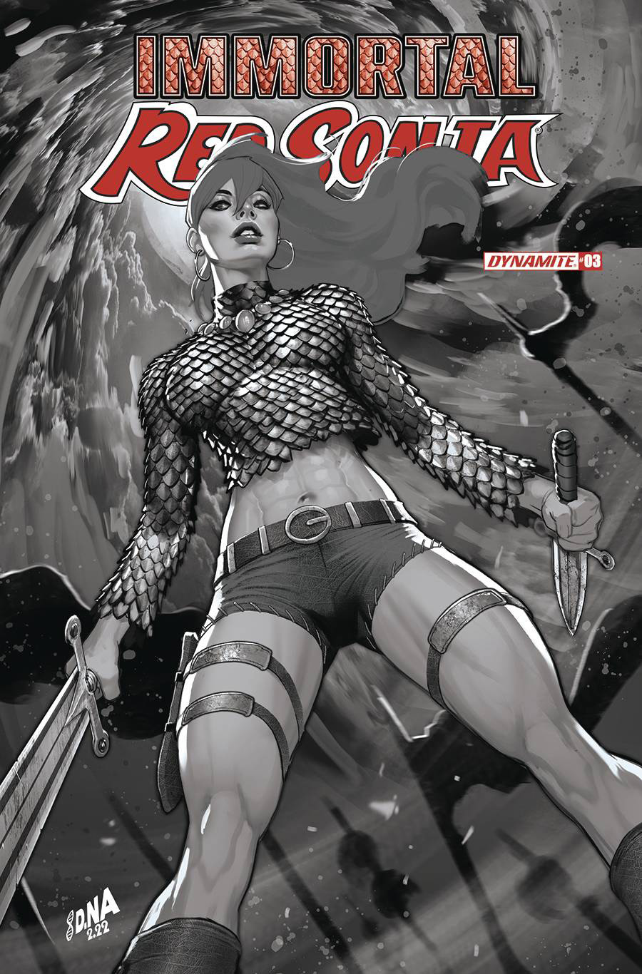 Immortal Red Sonja #3 Cover O Variant David Nakayama Black & White Cover