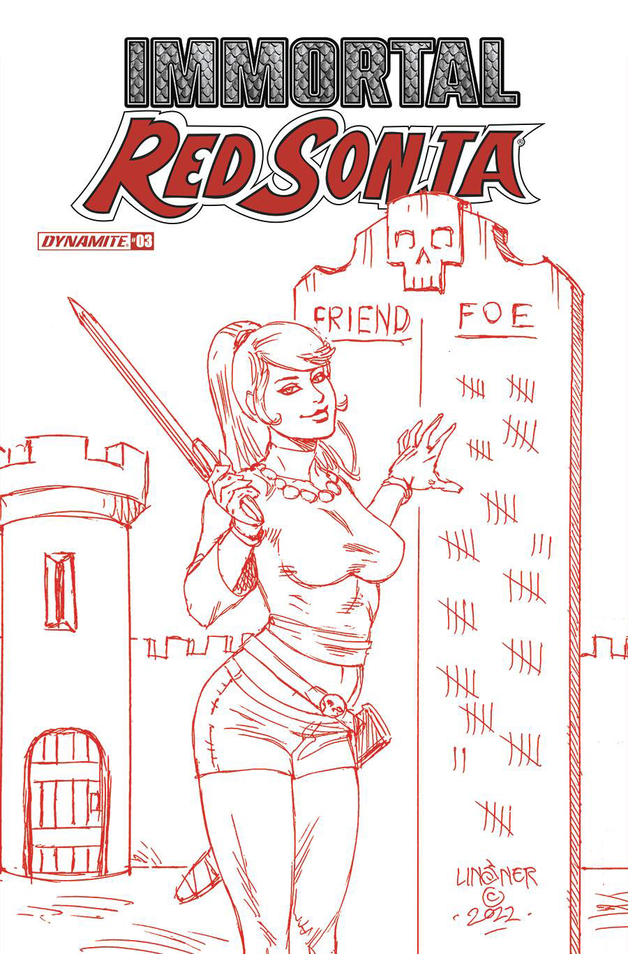 Immortal Red Sonja #3 Cover Q Incentive Joseph Michael Linsner Fiery Red Cover
