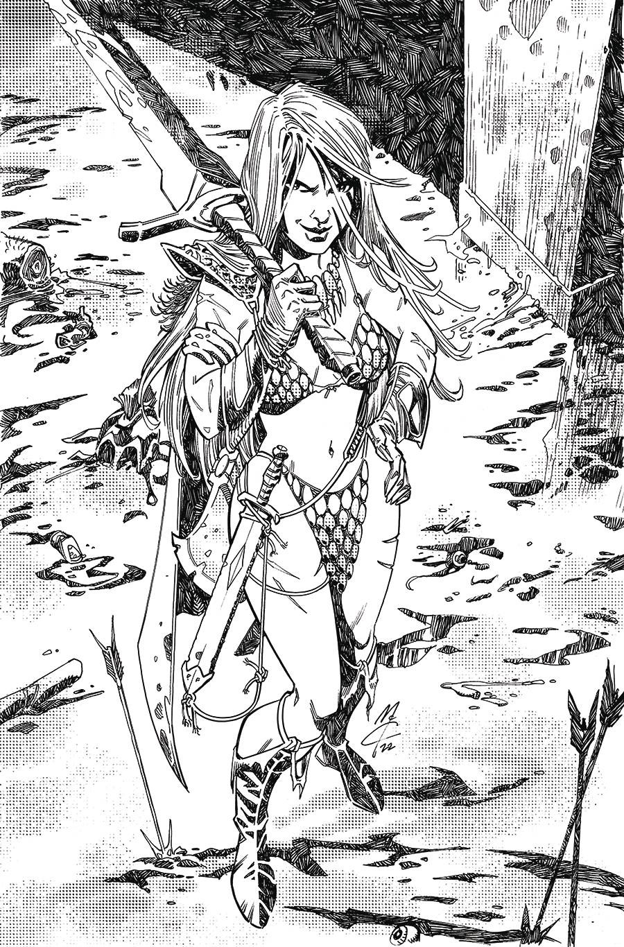 Immortal Red Sonja #3 Cover R Incentive John McCrea Boys Homage Black & White Virgin Cover