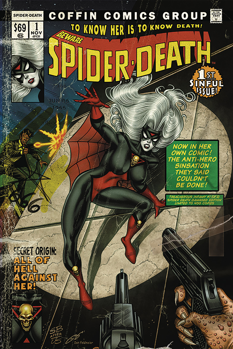 Lady Death Treacherous Infamy #1 Cover G Spider Death Damaged Edition