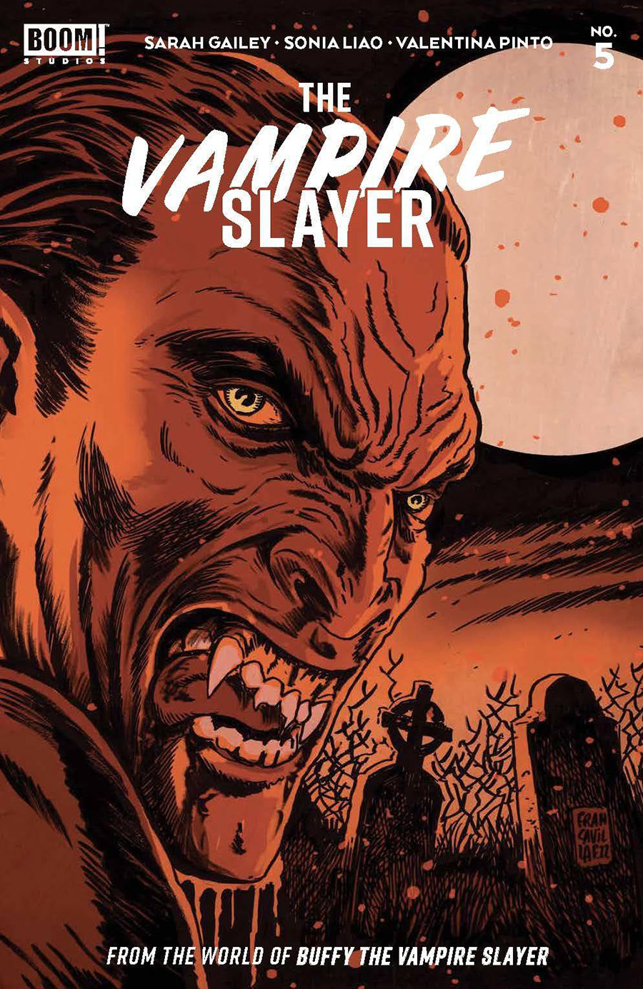 Vampire Slayer #5 Cover B Variant Francesco Francavilla Blood Red Cover