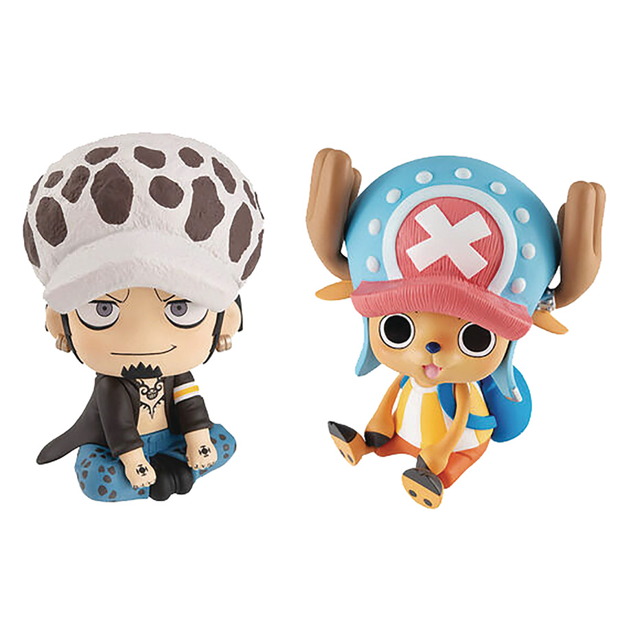 One Piece Look Up Series PVC Figure - 2-Piece Figure Set With Gift (Tony Tony Chopper & Trafalgar Law)