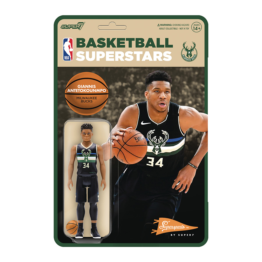 NBA Modern ReAction Figure Wave 3 - Bucks Giannis Antetokounmpo Black Jersey