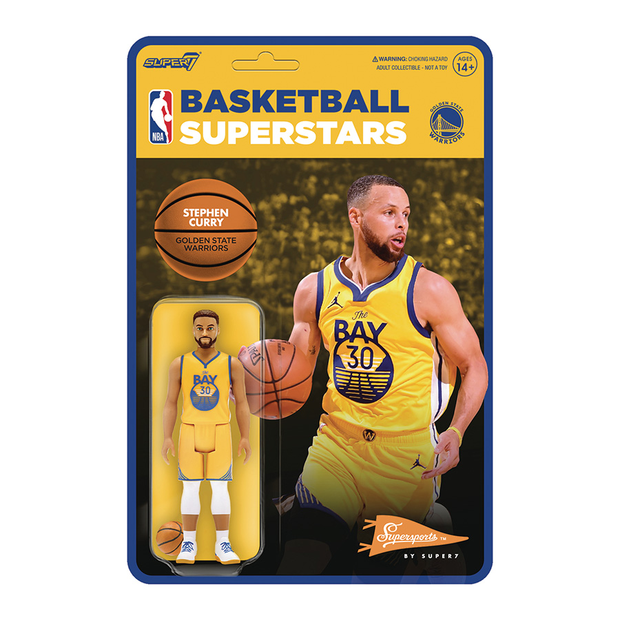 NBA Modern ReAction Figure Wave 3 - Warriors Stephen Curry Yellow Jersey