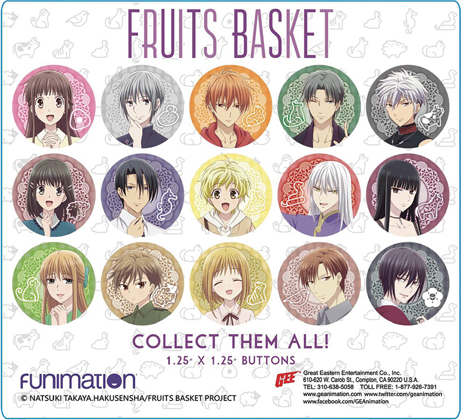 Fruits Basket (2019) Cast 1.25-Inch Button Blind Mystery Box