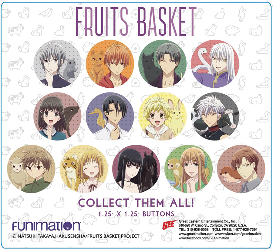 Fruits Basket (2019) Zodiac Cast 1.25-Inch Button Blind Mystery Box 220-Piece Display