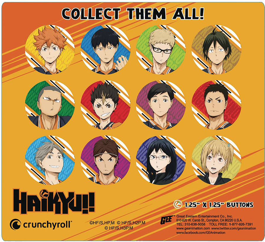 Haikyuu Season 2 Team Karasuno 1.25-Inch Button Blind Mystery Box