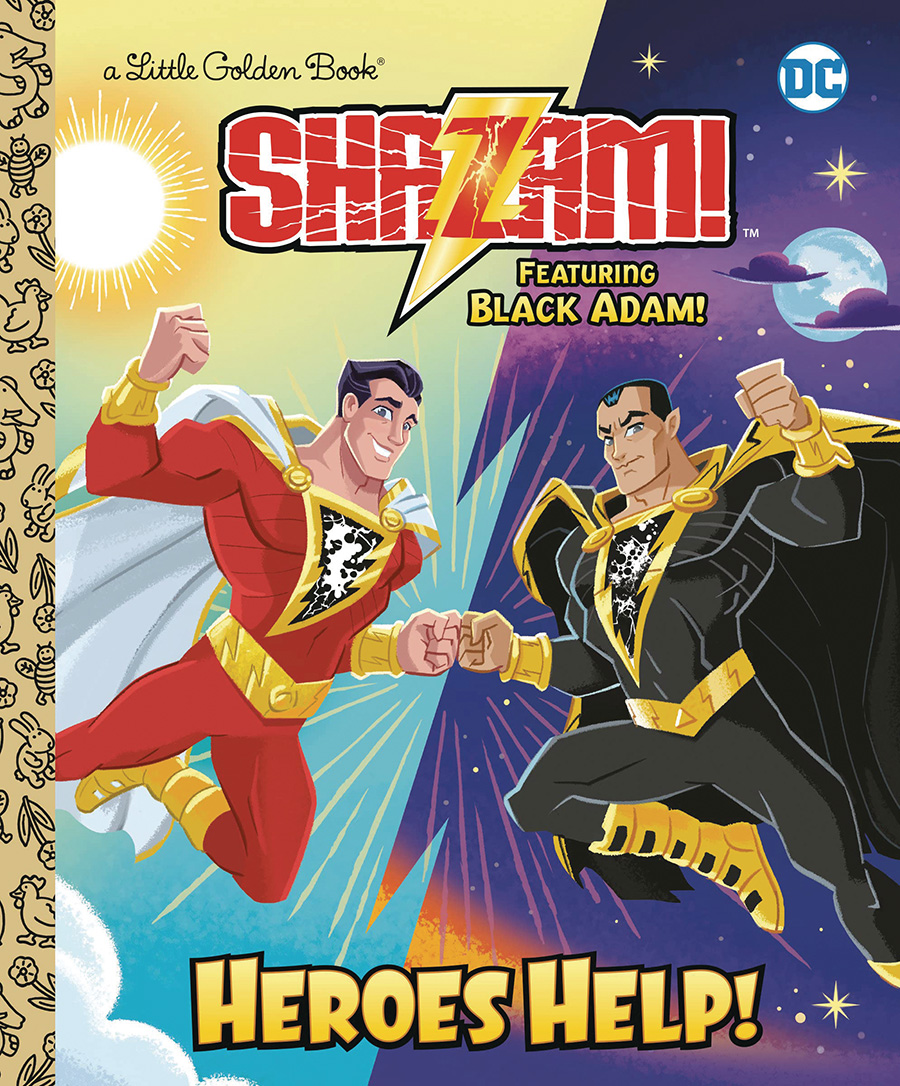 DC SHAZAM Featuring Black Adam Heroes Help Little Golden Book HC