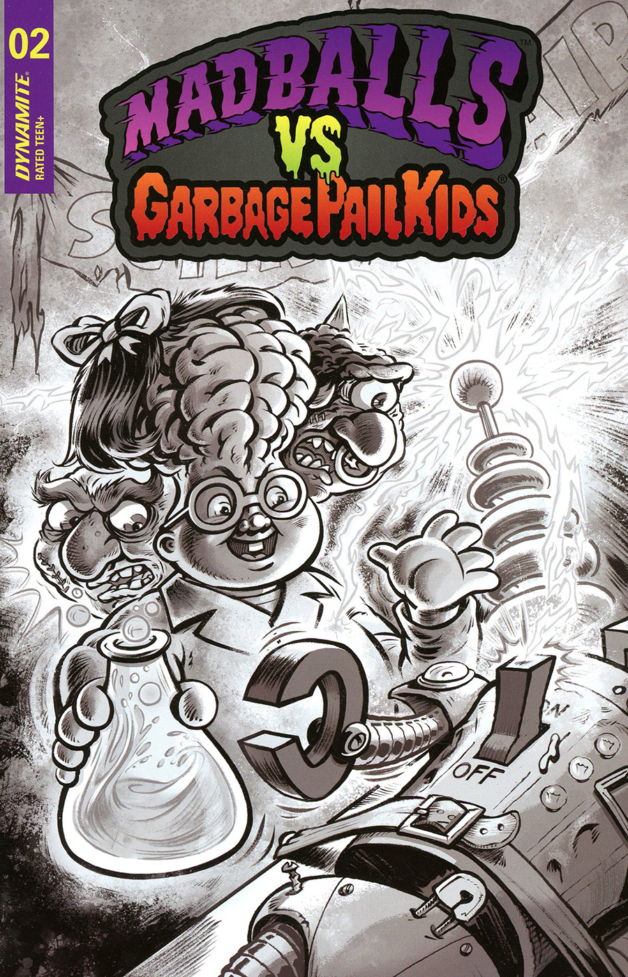 Madballs vs Garbage Pail Kids #2 Cover D Incentive Jason Crosby Black & White Cover