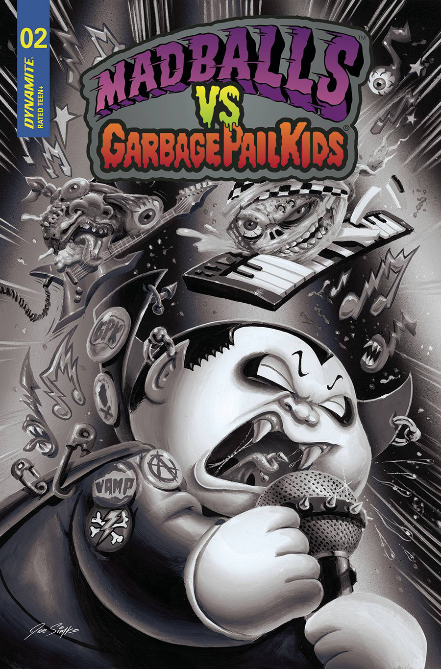 Madballs vs Garbage Pail Kids #2 Cover F Incentive Joe Simko Black & White Cover