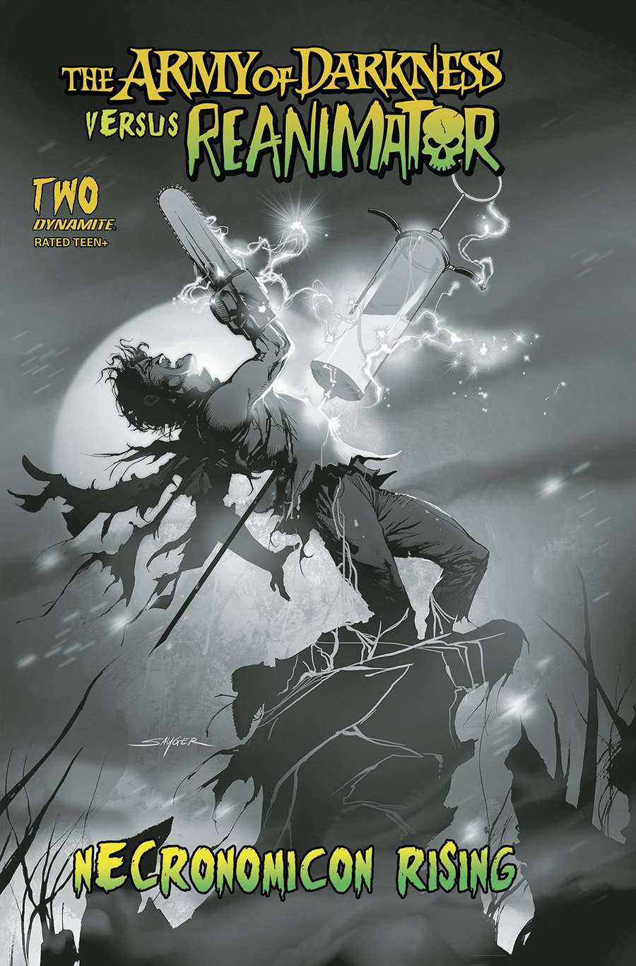 Army Of Darkness vs Reanimator Necronomicon Rising #2 Cover E Incentive Stuart Sayger Black & White Cover