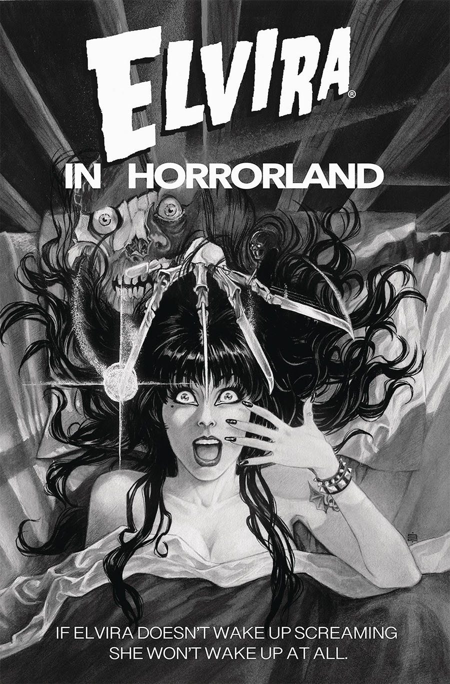 Elvira In Horrorland #4 Cover G Incentive Silvia Califano Black & White Cover