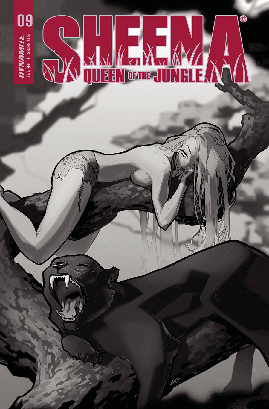 Sheena Queen Of The Jungle #9 Cover G Incentive Rose Besch Black & White Cover