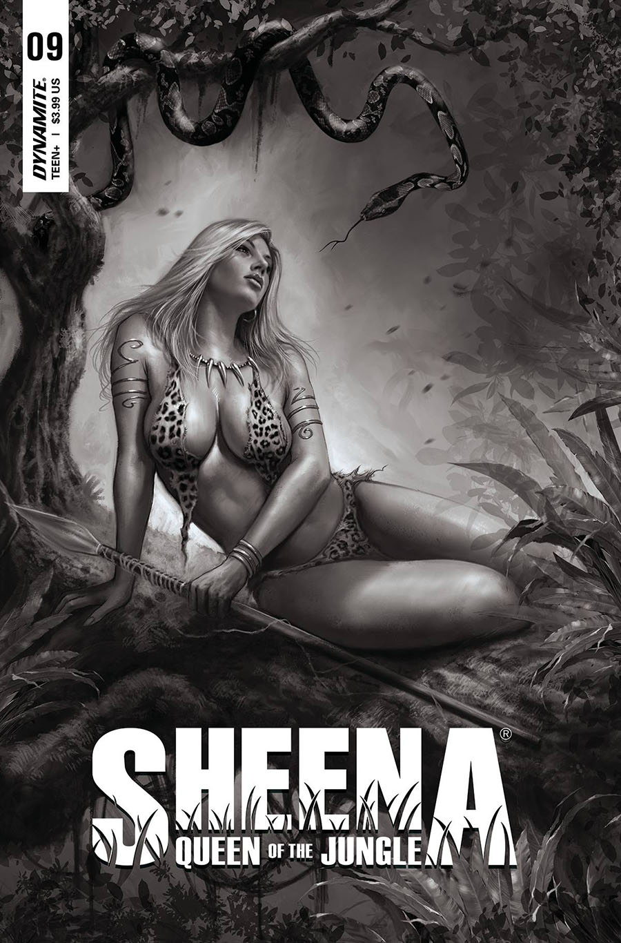 Sheena Queen Of The Jungle #9 Cover H Incentive Lucio Parrillo Black & White Cover