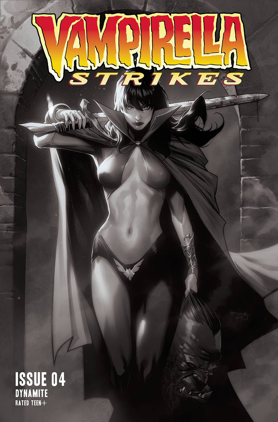 Vampirella Strikes Vol 3 #4 Cover H Incentive Stephen Segovia Black & White Cover