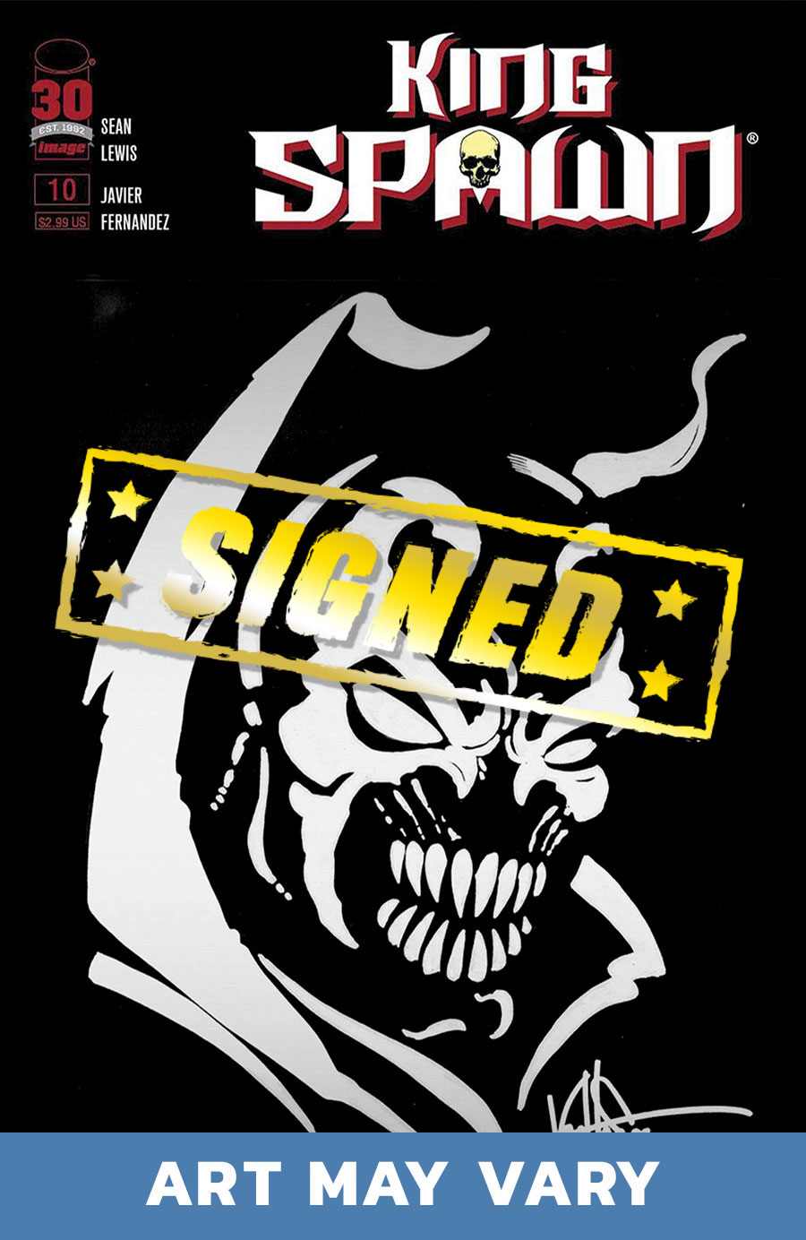 King Spawn #10 Cover D DF Black Blank Variant Commissioned Cover Art Signed & Remarked By Ken Haeser With A Silver King Spawn Hand-Drawn Sketch