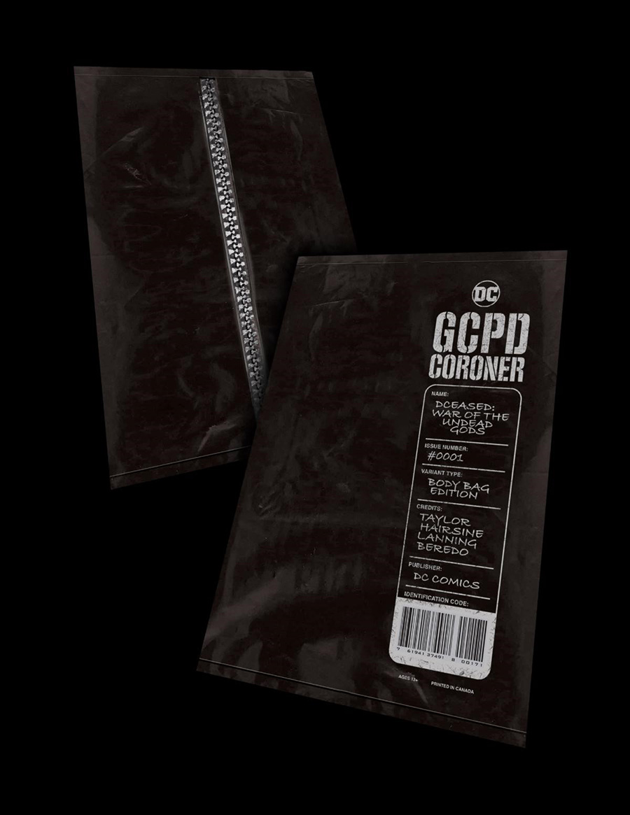 DCeased War Of The Undead Gods #1 Cover E Variant Francesco Mattina Body Bag Card Stock Cover