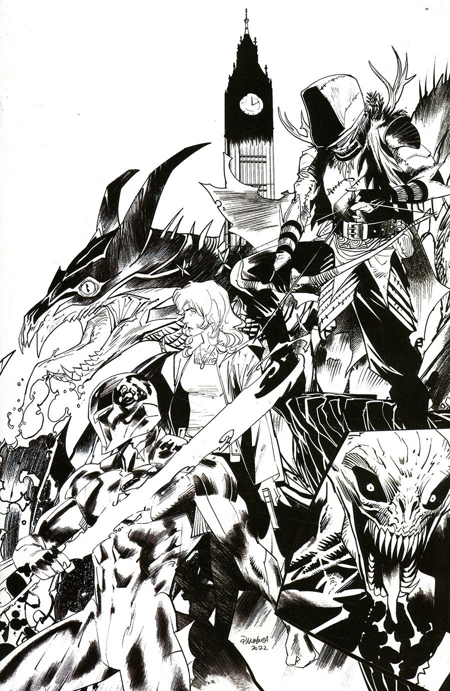 Once & Future #28 Cover B Incentive Dan Mora Black & White Virgin Cover