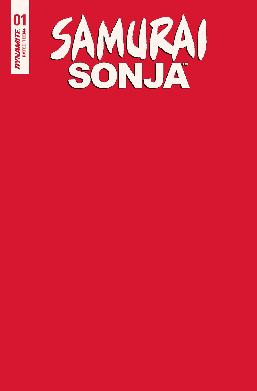 Samurai Sonja #1 Cover Y Variant Red Blank Authentix Cover