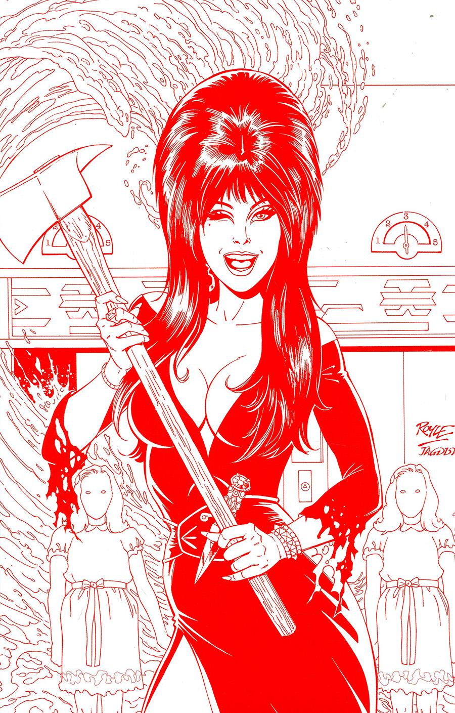Elvira In Horrorland #2 Cover L Incentive John Royle Fiery Red Virgin Cover