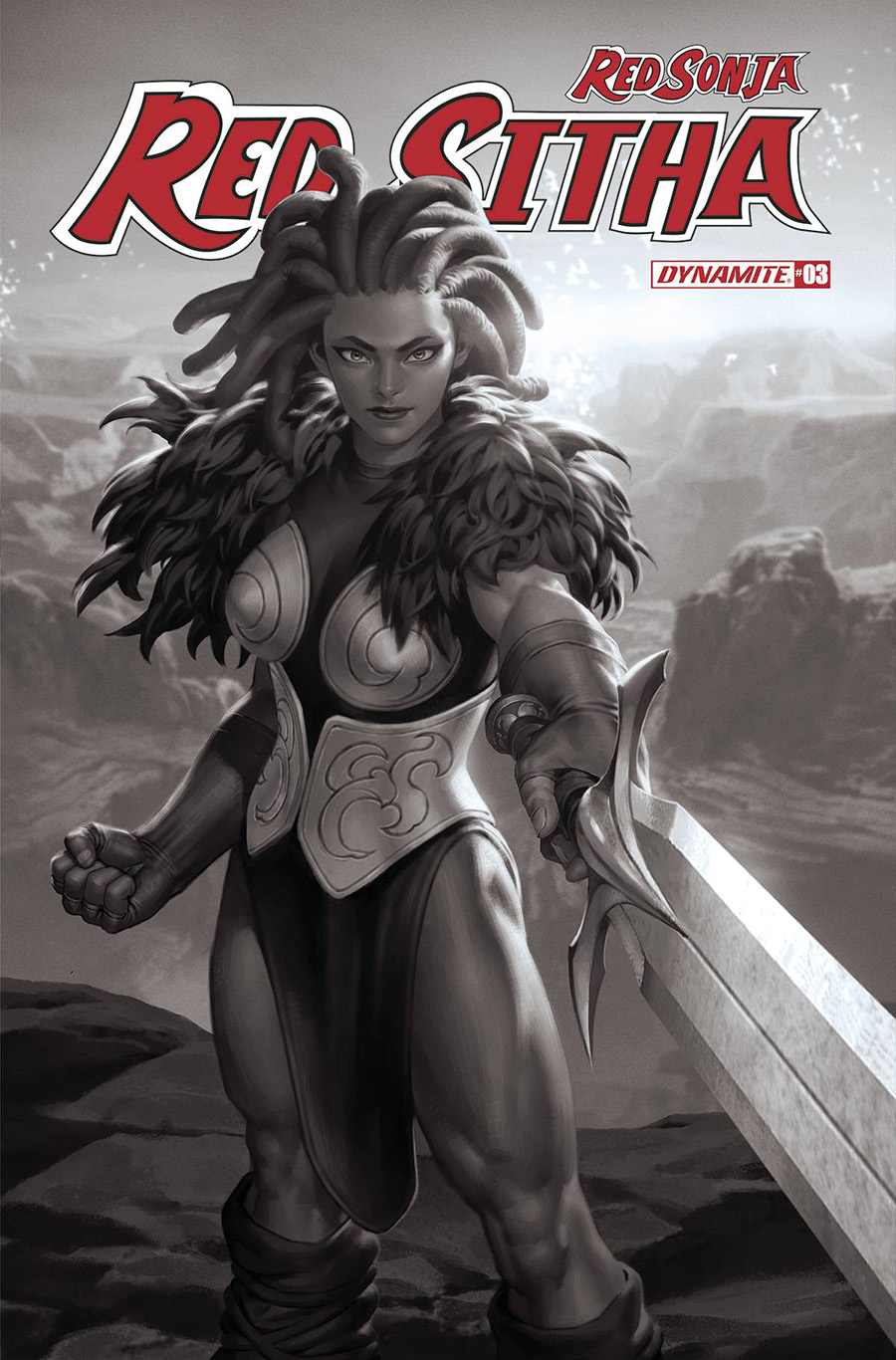 Red Sonja Red Sitha #3 Cover O Incentive Junggeun Yoon Black & White Cover