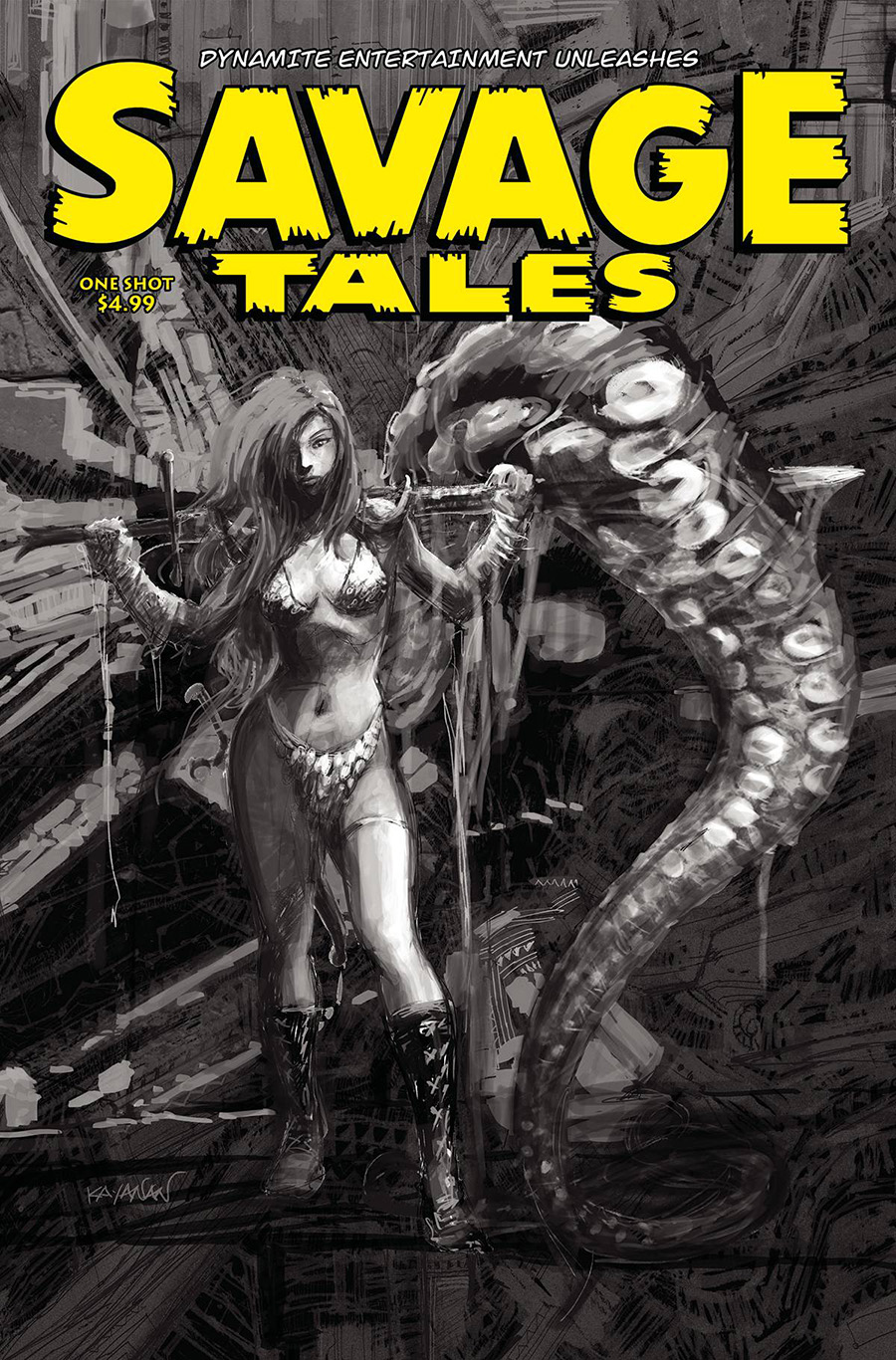 Savage Tales (DE) #1 (One Shot) Cover I Incentive Rafael Kayanan Black & White Cover