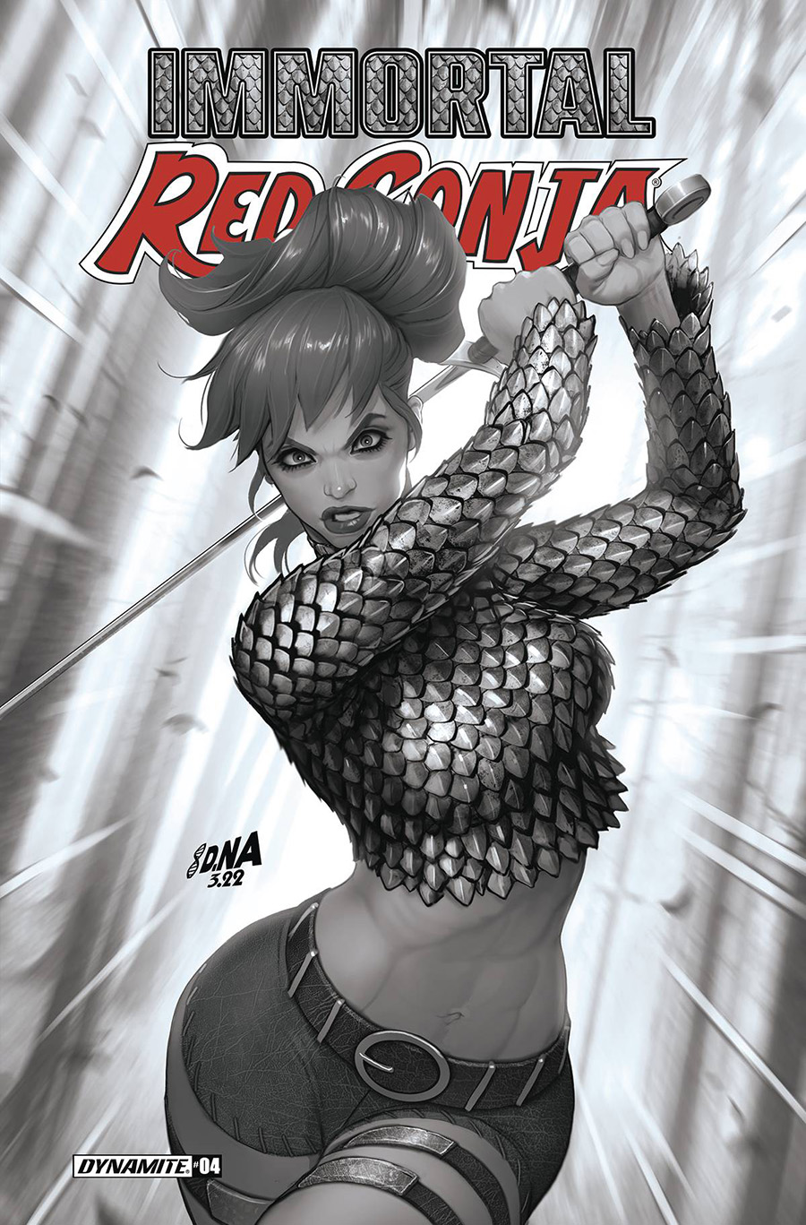 Immortal Red Sonja #4 Cover N Variant David Nakayama Black & White Cover