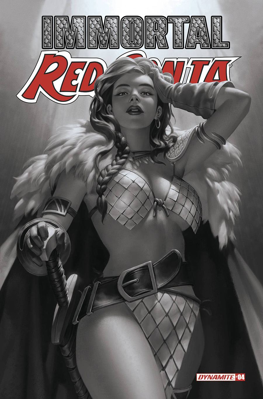 Immortal Red Sonja #4 Cover O Incentive Junggeun Yoon Black & White Cover