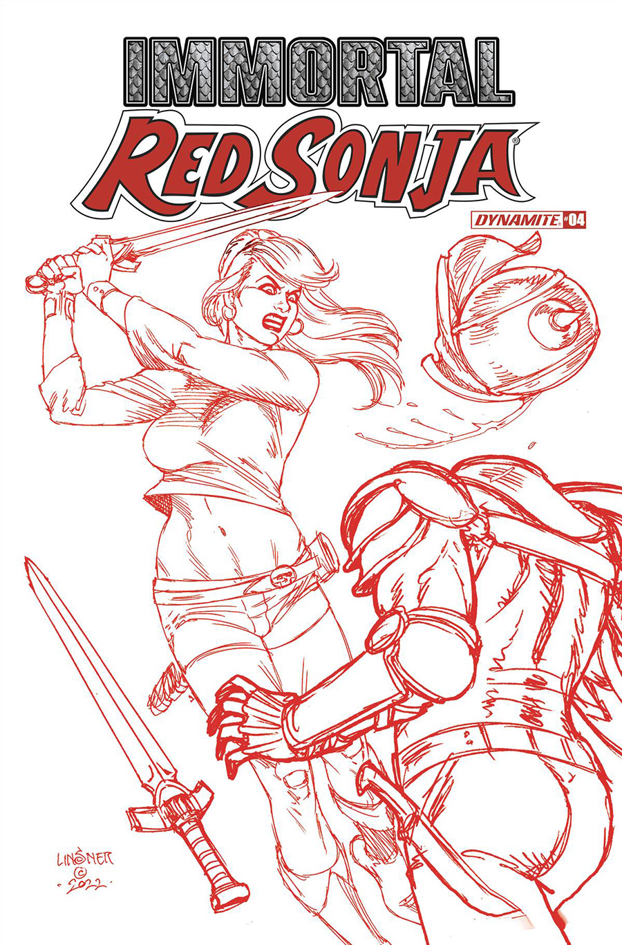 Immortal Red Sonja #4 Cover P Incentive Joseph Michael Linsner Fiery Red Cover