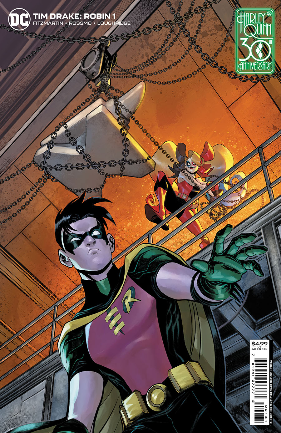 Tim Drake Robin #1 Cover C Variant David Baldeon Harley Quinn 30th Anniversary Card Stock Cover