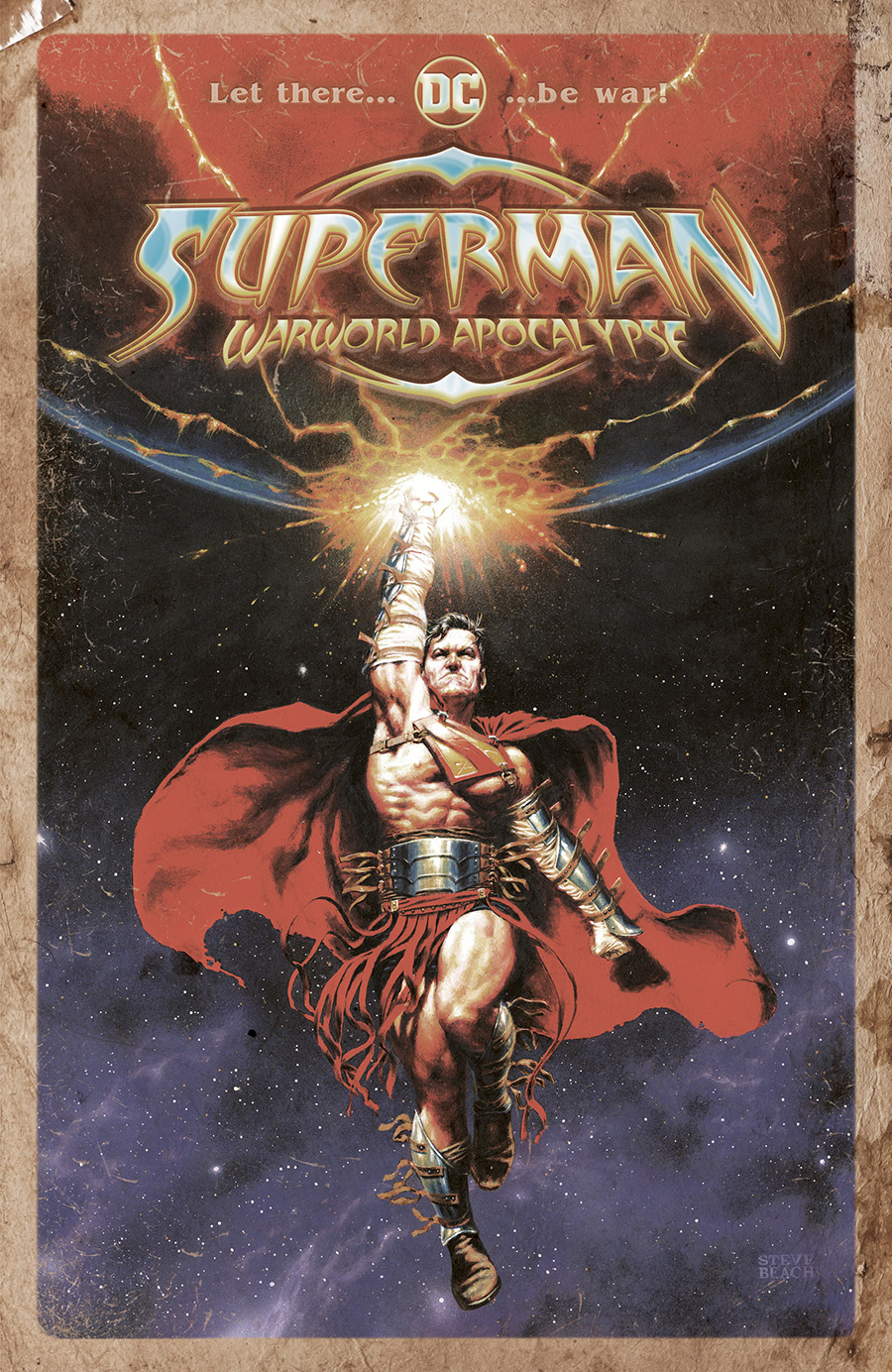 Superman Warworld Apocalypse #1 (One Shot) Cover C Variant Steve Beach Distressed Card Stock Cover
