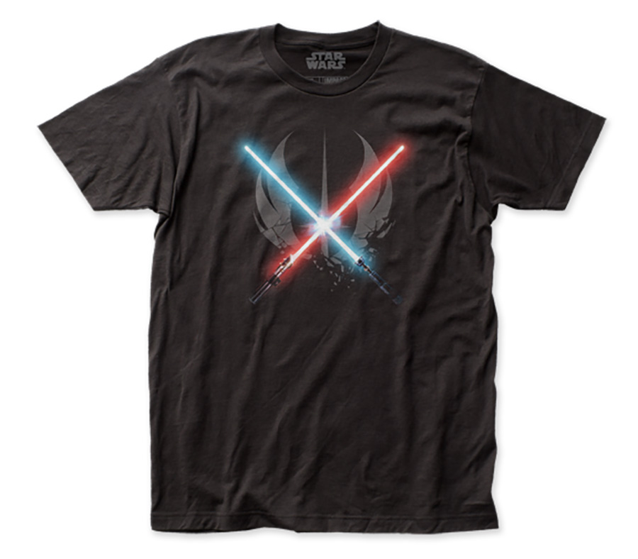 Star Wars Obi-Wan Kenobi Saber Clash Fitted Jersey Black T-Shirt Large