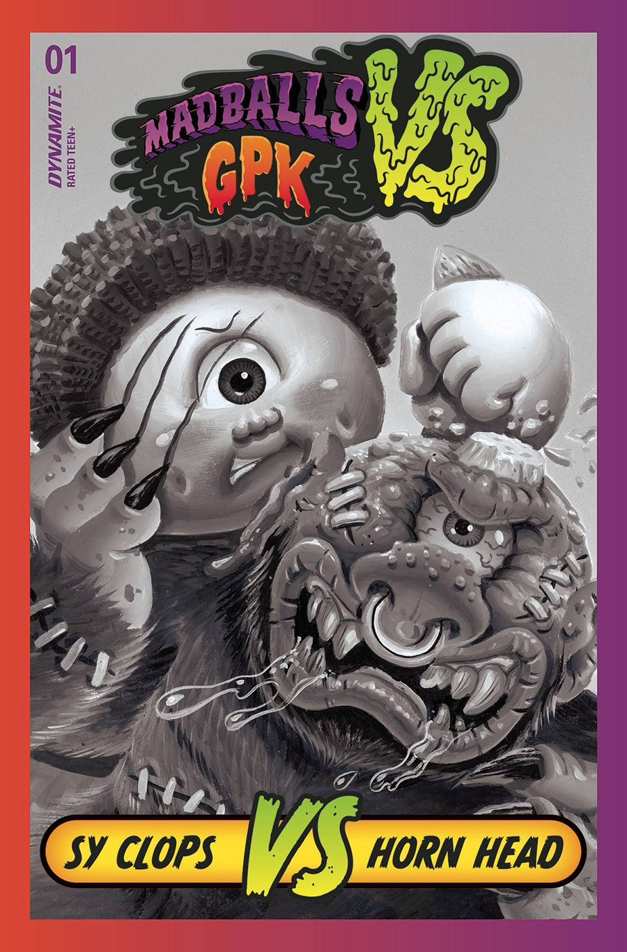 Madballs vs Garbage Pail Kids #1 Cover M Incentive Joe Simko Trading Card Card Stock Black & White Cover