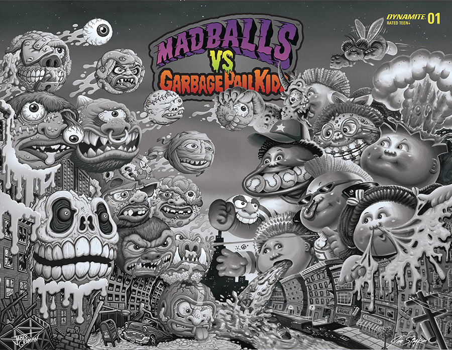 Madballs vs Garbage Pail Kids #1 Cover N Incentive Joe Simko & James Groman Wraparound Black & White Cover