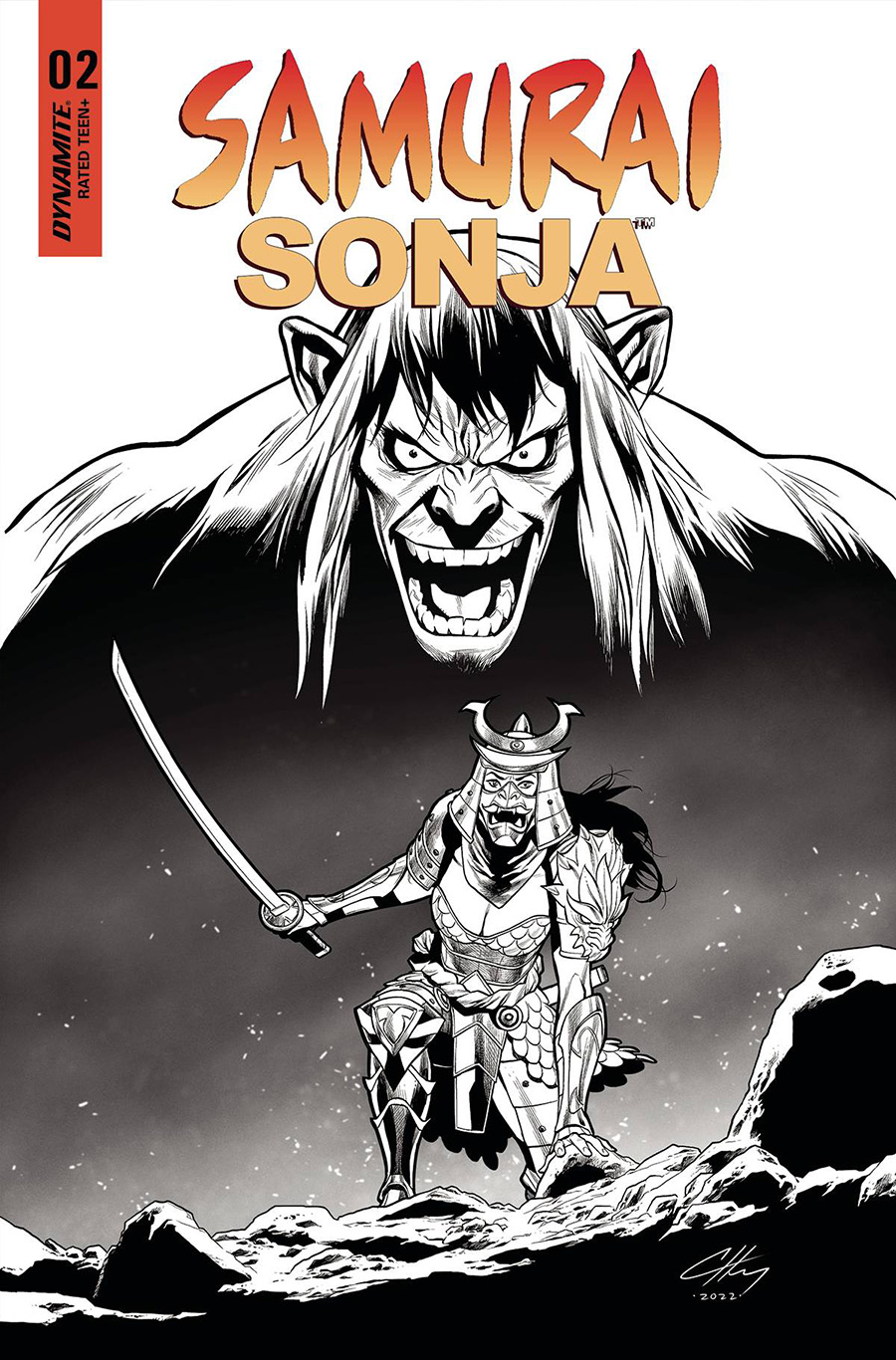 Samurai Sonja #2 Cover N Incentive Clayton Henry Black & White Cover