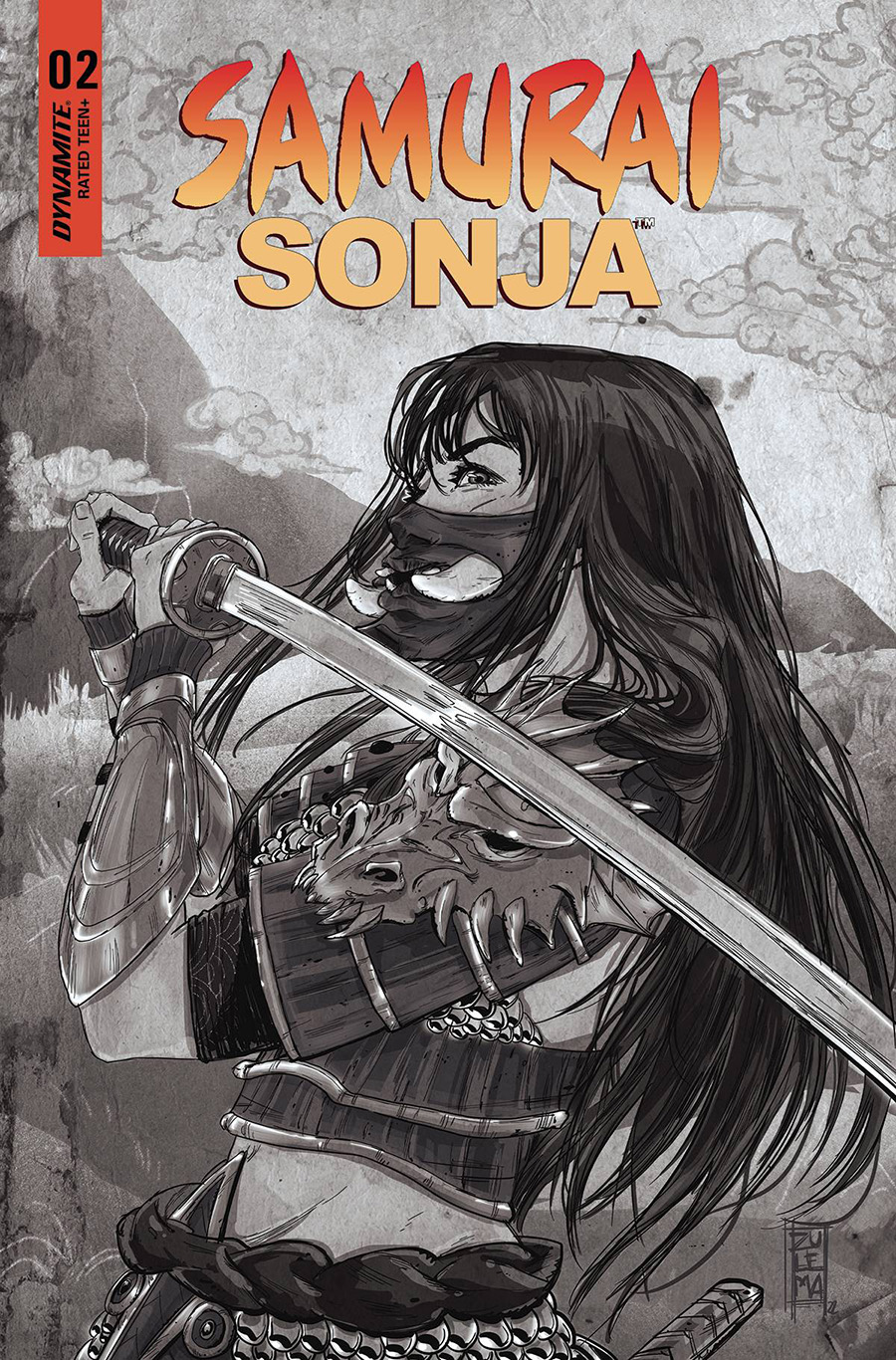 Samurai Sonja #2 Cover O Incentive Zulema Lavina Black & White Cover