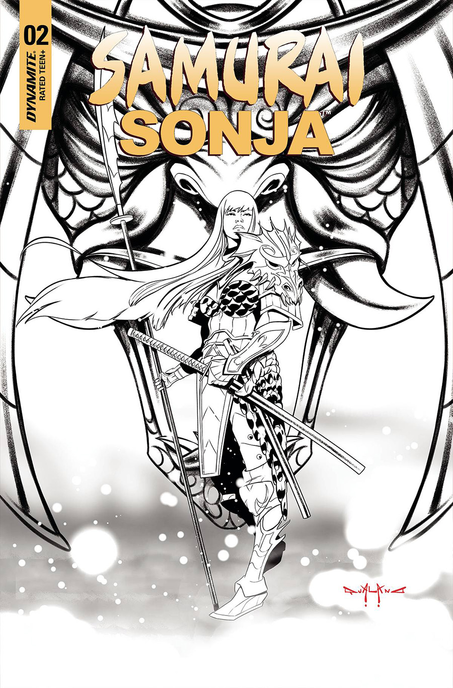 Samurai Sonja #2 Cover P Incentive Pasquale Qualano Black & White Cover