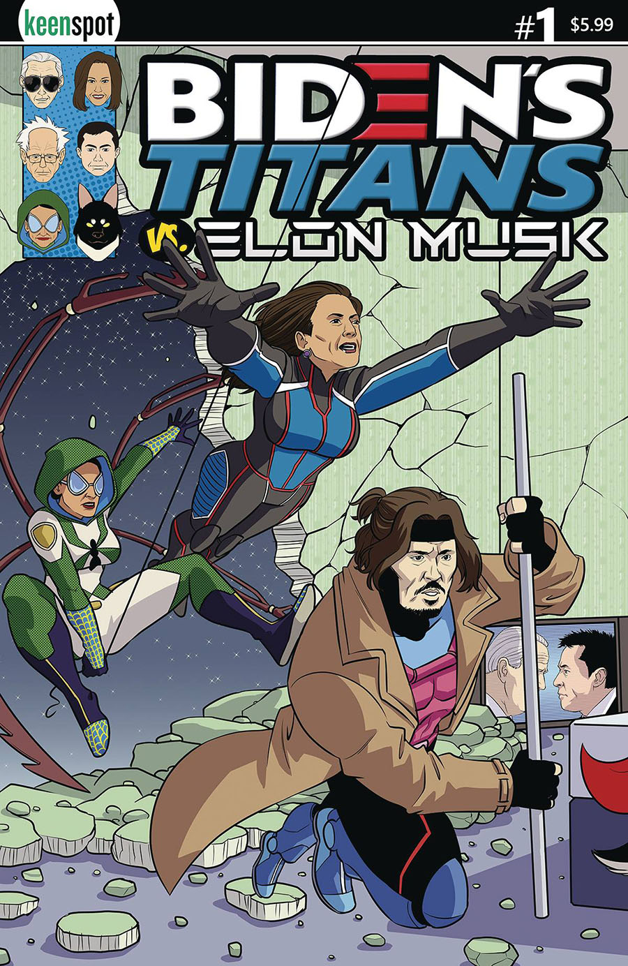Bidens Titans vs Elon Musk #1 Cover A Regular Shawn Remulac Depp Cover