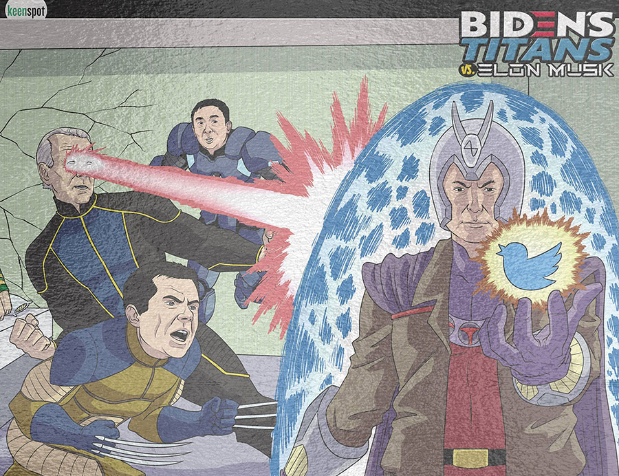 Bidens Titans vs Elon Musk #1 Cover H Variant Holofoil Wraparound Cover