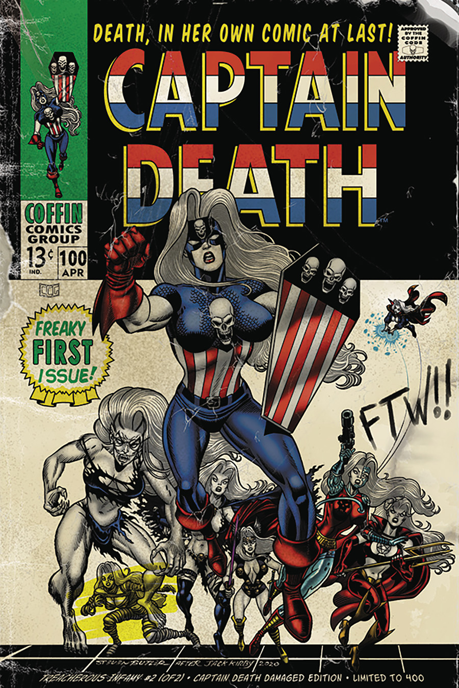 Lady Death Treacherous Infamy #2 Cover G Captain Death Damaged Edition